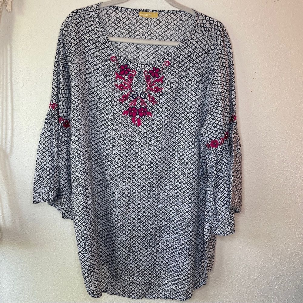 Indian Embroidered Floral Tunic Dress